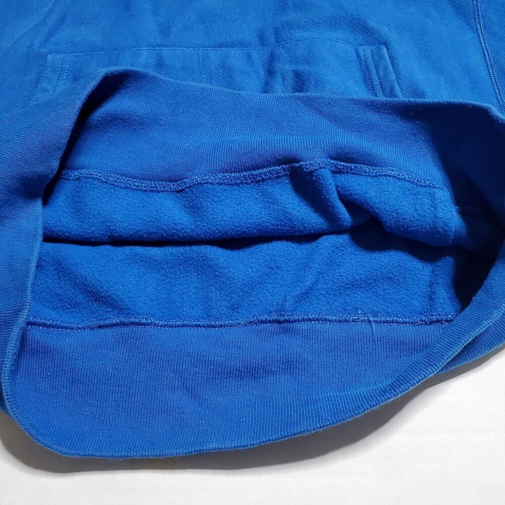 Champion Reverse Weave Hoodie Size M Spellout Logo Retro Throwback Blue Mens - Picture 8 of 11